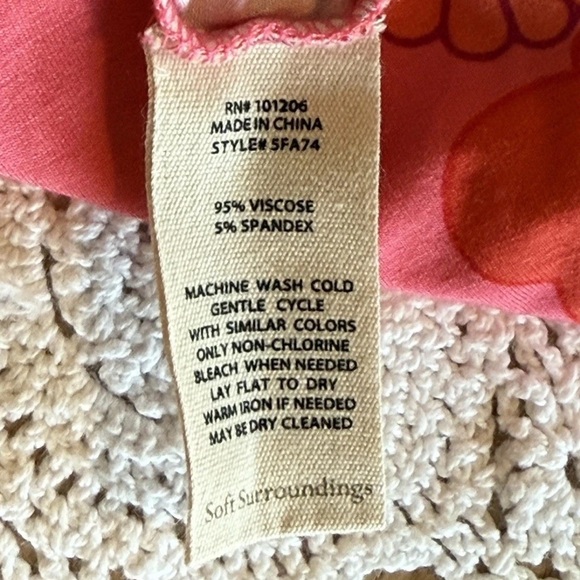 NWT Soft Surroundings Poise Dress Sun Kissed Coral Maxi Floral Plus Size 2X - Picture 15 of 15